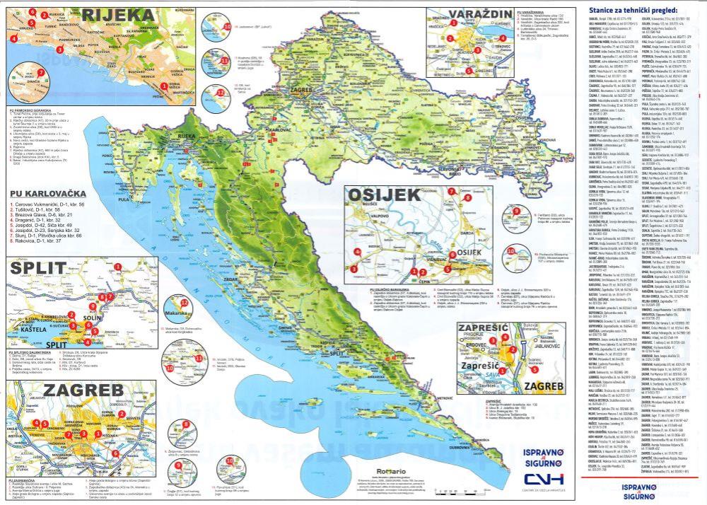 Karta nadzornih kamera na glavnim prometnicama u Hrvatskoj