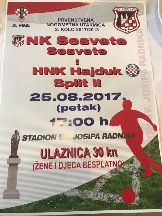 Nogomet: Sesvete – Hajduk u Sesvetama