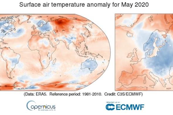 Copernicus: Svibanj 2020. globalno najtopliji zabilježen; Europa s temperaturama nižima od prosjeka