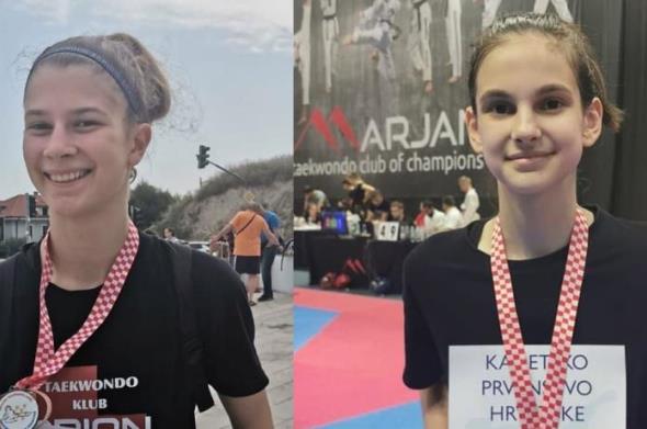 Ivana i Dora  članice Hrvatske taekwondo reprezentacije spremaju se na EP