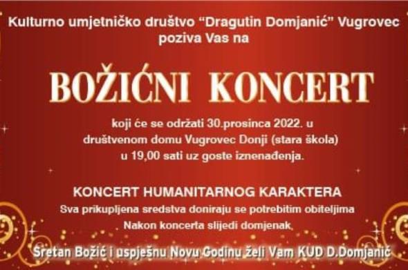 Božićni koncert KUD-a Dragutin Domjanić Vugrovec 