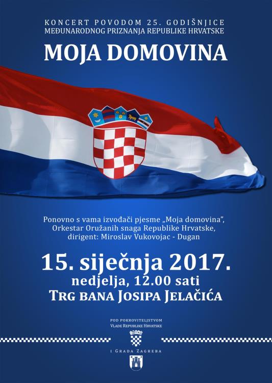 Svečani koncert na Trgu bana Jelačića u povodu 25. obljetnice priznanja RH
