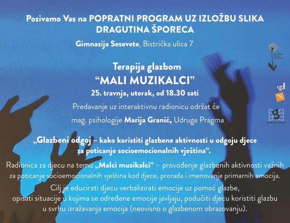  „Malci muzikalci“, terapijska radionica za djecu Marije Granić večeras u Gimnaziji